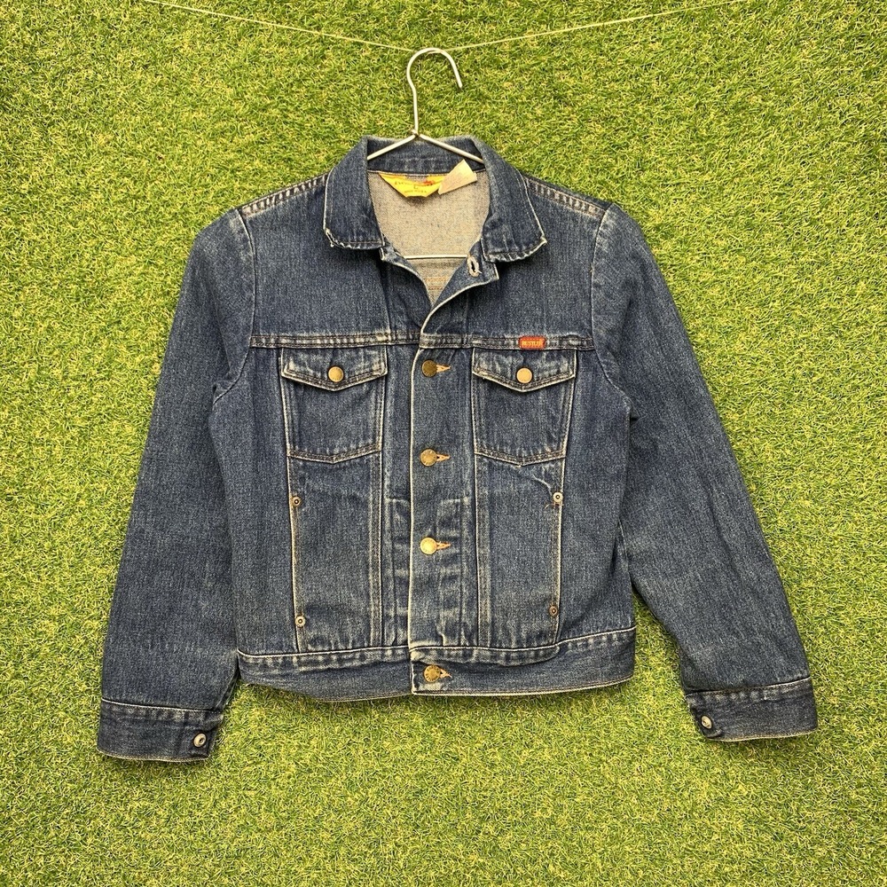 Vintage Rustler Jean Jacket Youth Large Kids Large Button Down Made in USA 90s